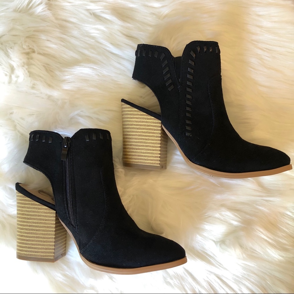 🔥CCOCCI black suede block heel booties